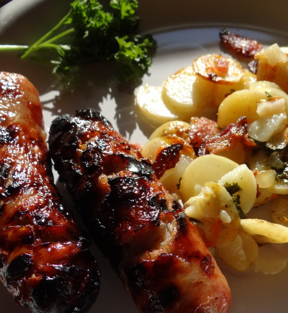 Grilled Dublin Coddle Recipe with al fresco Sweet Apple Chicken Sausage