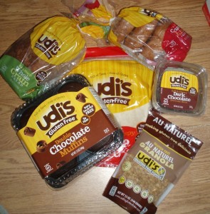 Udis Gluten Free bread, muffins, brownies, pizza crust, bagels, and granola