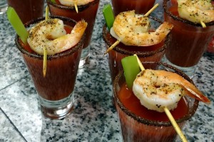 Wholly Roasted Tomato Bloody Mary with Shrimp Recipe