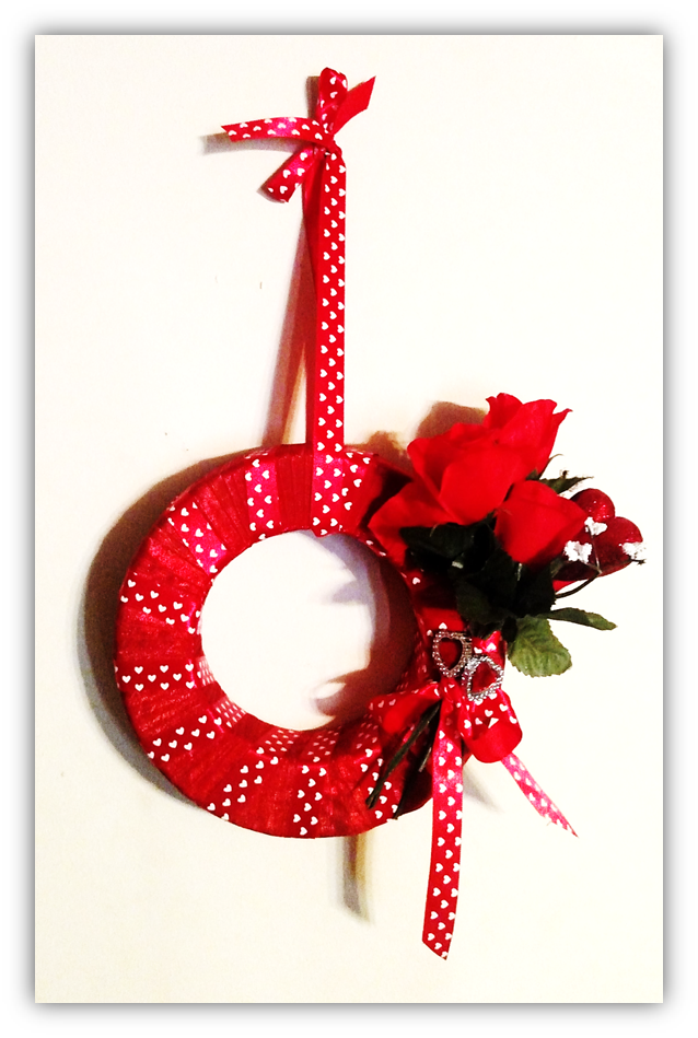 Valentines day ribbon wreath