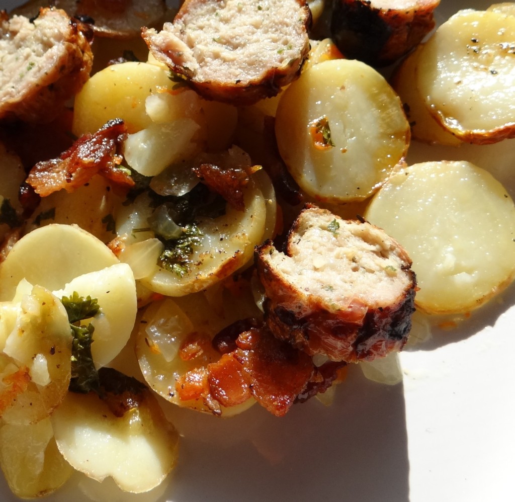 Grilled Dublin Coddle Recipe with al fresco Sweet Apple Chicken Sausage